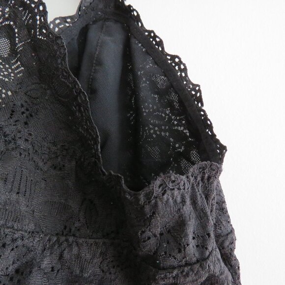 FELINA Lace Racerback‎ Wireless Bra Bralette Stretch Black - Size Medium - Picture 12 of 14